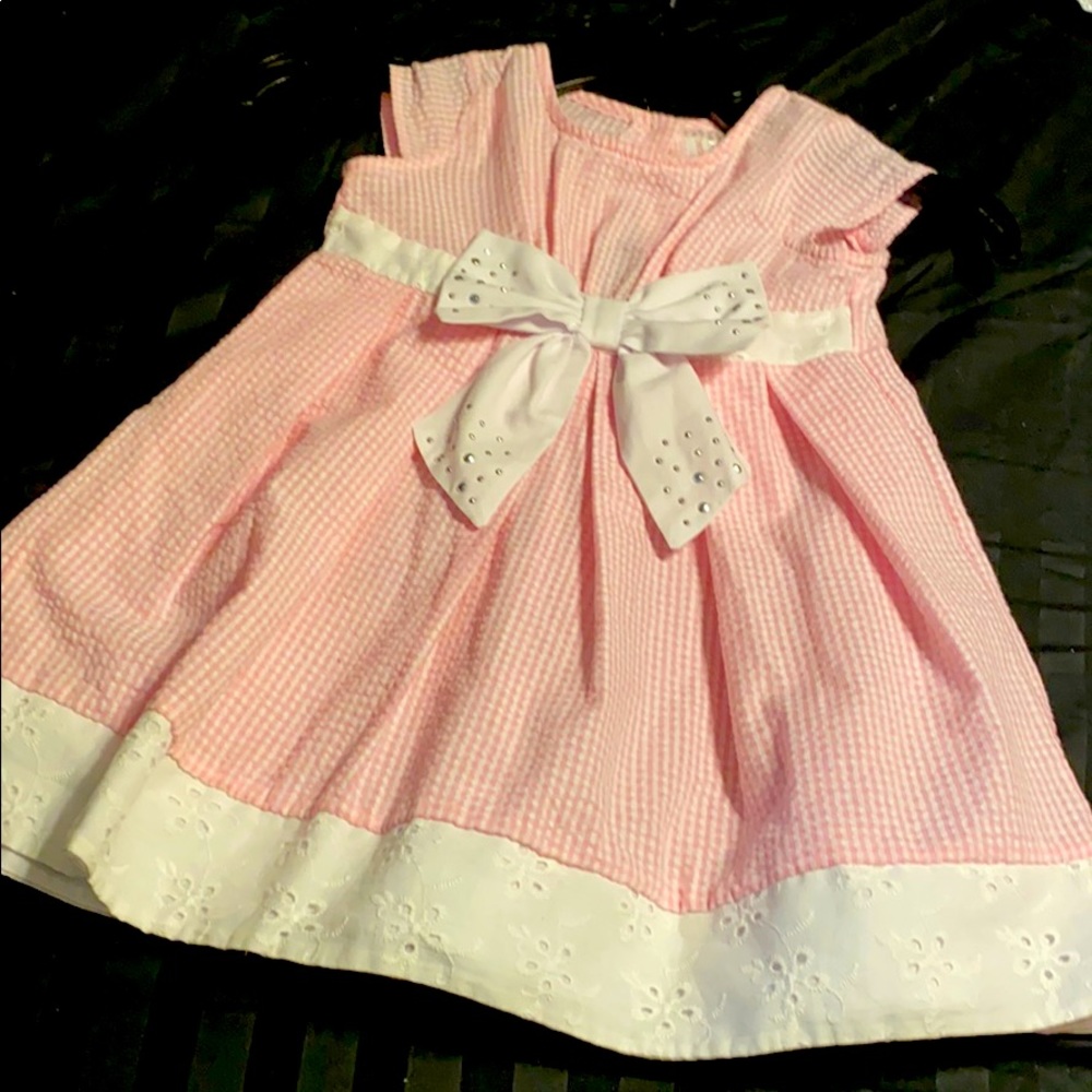 4t youngland dress girls seersucker pink